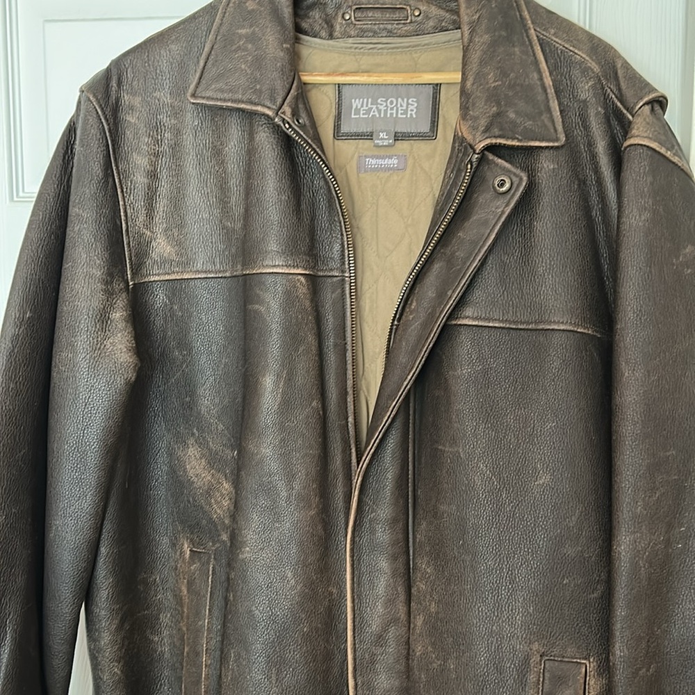 Vintage Wilsons Leather Brown Leather Jacket XL Thinsulate Removable Lining - Picture 9 of 16